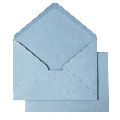 PONATIA 50 PCS A7 Envelopes, 5.25 x 7.25'' Matte Dusty Blue Envelopes - color: Matte Dusty Blue
