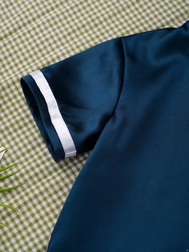 Muslim Toddler Baby Boys Ramadan Eid Outfit Thobe Arabic Islamic Abaya Dubai Robe Prayer Clothes - color: Navy Blue, size: 9-12 Months