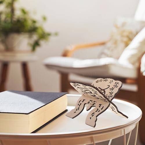 Wooden Book Stand Quran Bible Holder Elevated Reading Display Rack Desktop Organizer for Islam Eid and Religious Texts