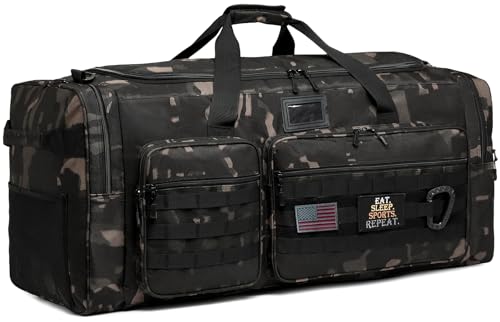 130L Extra Large Duffle Bag for Men, Heavy Duty Duffle Bag for Travel, Large Sports Gym Equipment Bag for Hockey Football Soccer Baseball Basketball & Team training, Dark CM - color: Dark CM
