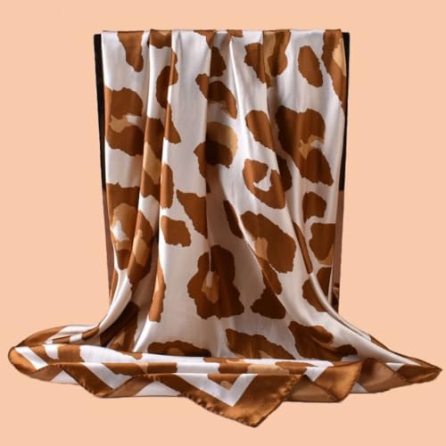 Head Scarf Hair Neck Scarves for Women Purse Bag Scarfs for Handbag Silky Satin Square Headscarf Fashion Hair Bandanas - color: Camel 2