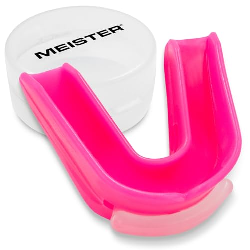 Mesiter Moldable Double Mouth Guard w/Case - Pink | Custom-fit design, upper and lower teeth protection for MMA, boxing and contact sports - color: Pink