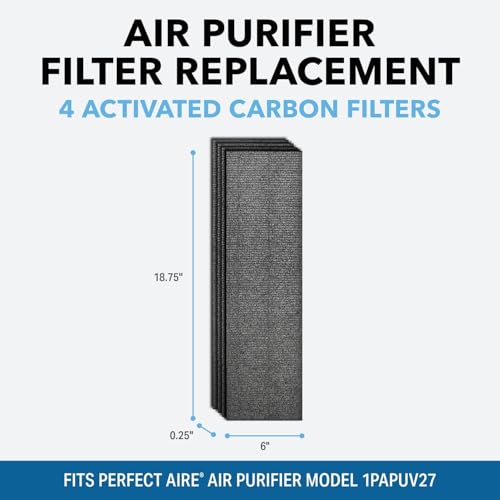 Perfect Aire 4 Pack Carbon Filters for 1PAPUV27 Air Purifier
