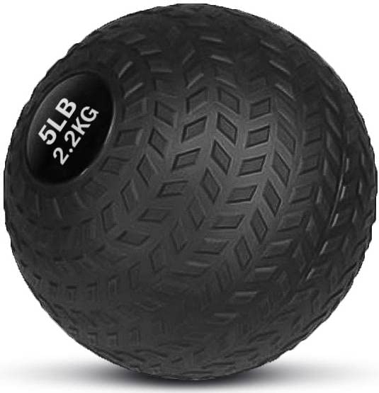 French Fitness PVC Slam Ball 5 lb, Iron Sand Filled, No Bounce, Textured Grip, 5-100 lbs, Cross Training, MMA, Athletic Performance