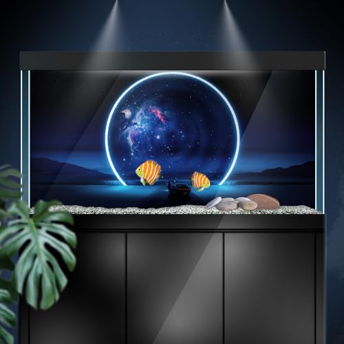 Aquarium Background Stickers - Black Hole Space - Fish Tank Reptile Terrarium Decor Poster (100 x 50 cm / (39.3 x 19.6 inches)) - size: 100 x 50 cm / (39.3 x 19.6 inches)