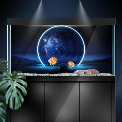 Aquarium Background Stickers - Black Hole Space - Fish Tank Reptile Terrarium Decor Poster (120 x 60 cm / (47.2 x 23.6 inches)) - size: 120 x 60 cm / (47.2 x 23.6 inches)