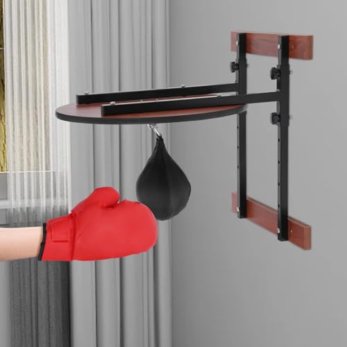 Speed Bag Platform Kit, Height Adjustable Boxing Training Equipment with 360 ° Rotatable Speed Bag, Wall Mounted Punching Bag Boxing Training Set