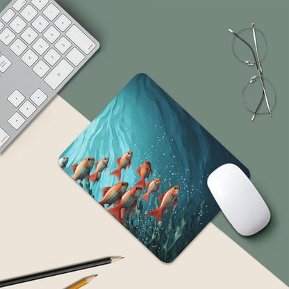 Square Mousepad Fish Aquarium Mouse Pad for Computer Mouse Mat Anti-Slip Rubber Mouse Pad for Office Laptop Waterproof Mouse Pads 8.7 * 7.1 * 0.1 Inch