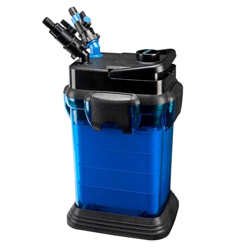 Penn-Plax Cascade 700 Canister Filter - 185 GPH Aquarium Filter for Tanks Up to 65 Gallons - 360 Degree Flow Valves, Poly Fiber Pads, Bio-Sponge & Activated Carbon -Fresh & Saltwater - 11x10x15in - size: 65 Gallons