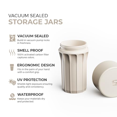 Staze Air Tight Smell Proof Container (148ml) – Vacuum Seal Jar - Waterproof Food Storage Canister, Portable Small Smell Proof Jar for Coffee, Herb, Spice & Gummies - (CAMO TRIO) - color: CAMO TRIO