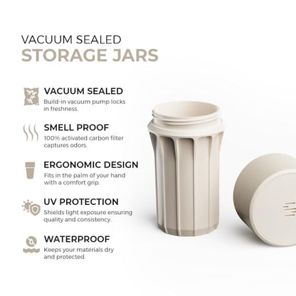 Staze Air Tight Smell Proof Container (148ml) – Vacuum Seal Jar - Waterproof Food Storage Canister, Portable Small Smell Proof Jar for Coffee, Herb, Spice & Gummies - (CAMO TRIO) - color: CAMO TRIO