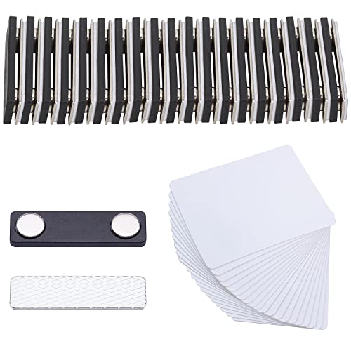 Wisdompro 20 Set Magnetic Name Tags and Reusable Blank 3.4 x 2.1 PVC Badge - size: 20 pack (Name Tag, PVC Badges)