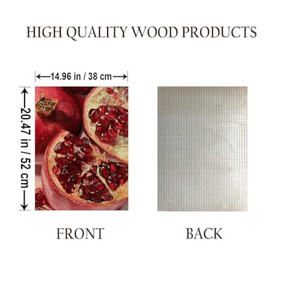 Pomegranate Berries Food Jigsaw Puzzle - 500 Pieces Wooden Puzzle for Adults, Wall Art Gift, Finished Size: 20 x 15 Inch - color: Pomegranate Berries - 500 Pieces