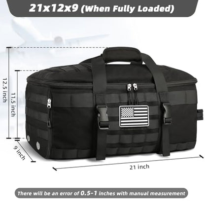 Gym Bags for Men Women, Carry On Luggage 22x14x9 Airline Approved, Tactical Duffle Bag with Shoe Compartment, 3 in 1 Carry on Travel Backpack with Wet Pocket, Weekender Overnight Bag, Black - color: Black, size: Medium