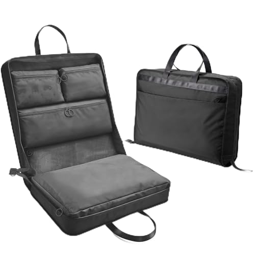 VS VOGSHOW Hanging Suitcase Organizer, 5 in 1 Foldable Travel Storage Bag for Women, Portable Packing Cube Closet with Compartments for Clothes (Black) - color: Black