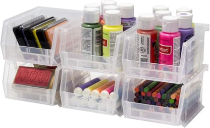 Akro-Mils 30210 AkroBins Plastic Storage Bins, 5"x4"x3", Clear, 24-Pack | Space-Saving Stackable Bins for Garage, Pantry, Craft Organization - color: Clear