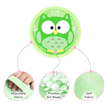 Ice Packs for Injuries Reusable 2 Packs Cold or Warm Compress Cold Packs for Injuries with Strap for Neck Head Fever Wisdom Teeth Recovery First Aid 4.9 Inch - style: Mermaid+Owl