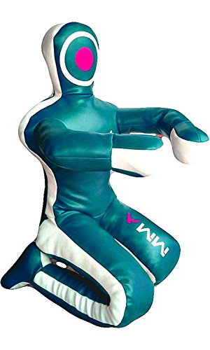 Bestzo MMA Jiu Jitsu Judo Punching Bag Grappling Dummy Green/White Sitting Position Hands on Front-Unfilled - size: 48 inches (4 ft)