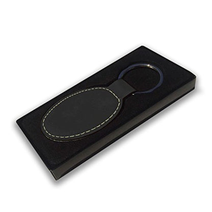 LaserGram Oval Keychain, Allah 2, Personalized Engraving Included (Black with Gold) - color: Black With Gold