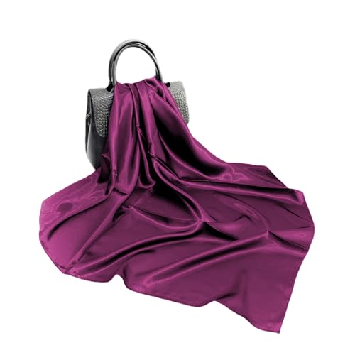 Elegant Satin Jersey Muslim Hijab Scarf Square Soft Head Wrap Scarves Shawl for Women Girls - color: Violet(90*90cm)
