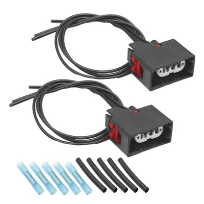 2Pcs 68065016AB Front Turn Signal Light Connector Plug Harness with Tube Replacement for Jeep Wrangler JK 2007-2018