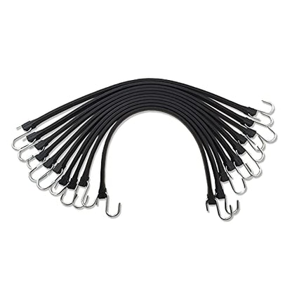 HOXWELL 31" Rubber Bungee Cords with Hooks, Heavy Duty EPDM Bungee Cord with 150% Max Stretch, Heavy Duty Bungee Straps for Securing Tarps, Canvases, Cargo, Motorcycle, Weatherproof, Pack of 10 - size: 31 inch (Pack of 10)