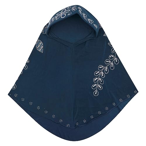 RARITYUS Women Bling Rhinestone Pearl Instant Scarf Muslim Hijab Fashion Shawl Head Wrap Turban Cap with Flower Accent - color: Z Color 10