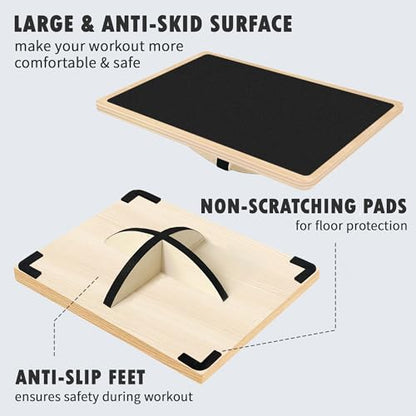 Balance Board Professional Wobble Board for Adults Anti-Slip for Physical Therapy Standing Desk Core Strength Wooden Rocker Board(350LBS) - size: 360° Balance Board