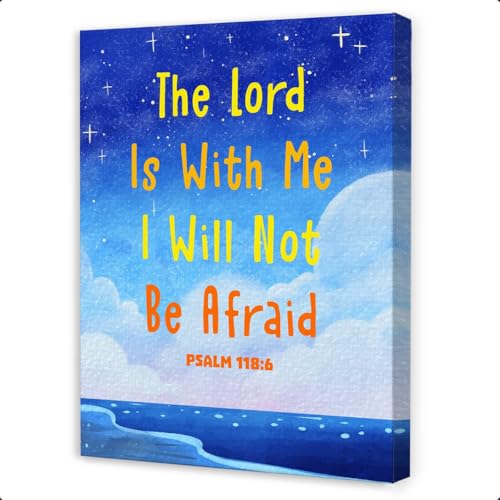 The Lord is with Me Canvas Wall Art,Christian Classroom Decor - color: Kids Bible2