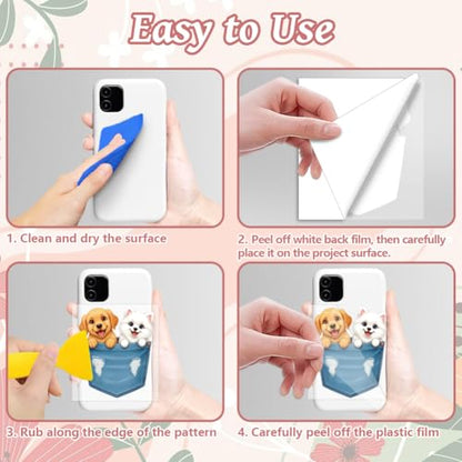 Peacoblue Pocket Cats, Dogs Rub On Transfers for Craft, Transfer Sticker | 18 Sheets UV DTF Transfers, Waterproof Rub On Decals for Wood, Glass, Furniture, Tumblers & Home Decor Crafts - style: Pocket Cats and Dogs