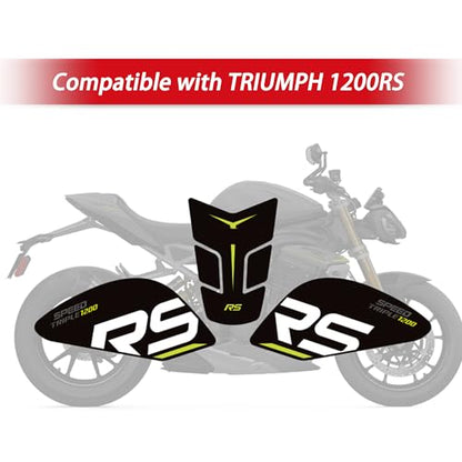 Compatible with TRIUMPH 1200RS Motorcycle Tank Pad Anti-slip Fish Bone Sticker Wear Resistant Body Protector Decal Modification Parts (Solid Black) - color: Solid Black
