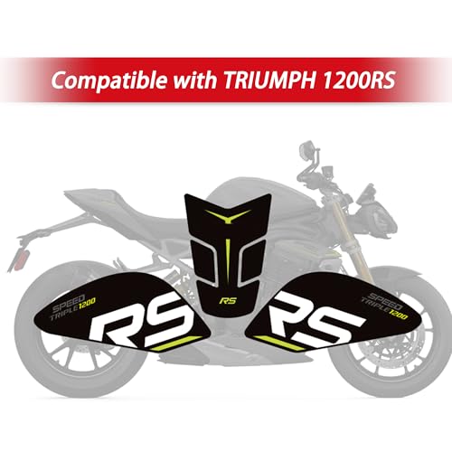 Compatible with TRIUMPH 1200RS Motorcycle Tank Pad Anti-slip Fish Bone Sticker Wear Resistant Body Protector Decal Modification Parts (Green and White) - color: Green and white