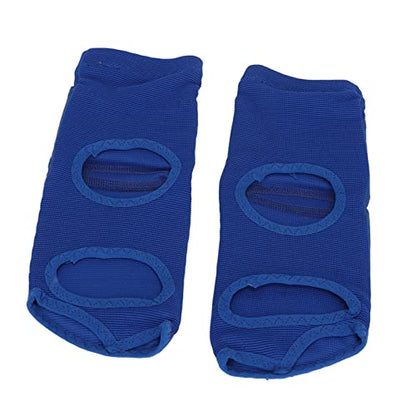 YUYTE Foot Guards Karate 2pcs Unisex Boxing Foot Protector, PU Leather Soft Sparring Guard, Blue Gear for Men and Women - size: Small