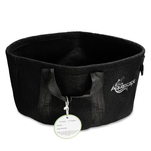 Aquascape Heavy Duty Aquatic Plant Pot with Handles, Non-Woven Geotextile, 12 inch Dia (30.5 cm), Black, 47003 - size: 12 Inch Dia.