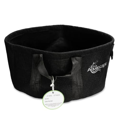 Aquascape Heavy Duty Aquatic Plant Pot with Handles, Non-Woven Geotextile, 12 inch Dia (30.5 cm), Black, 47003 - size: 12 Inch Dia.