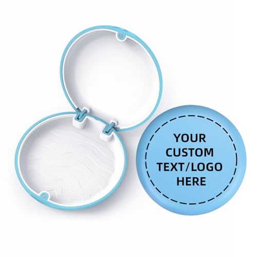 100PCS Customized Retainer Case with Mirror,Solid Cute Slim Aligner Case, Magnetic Closure Orthodontic Retainer Cases for Home, Travel, Work (DIY-Blue without Mirror) - color: DIY-Blue without Mirror