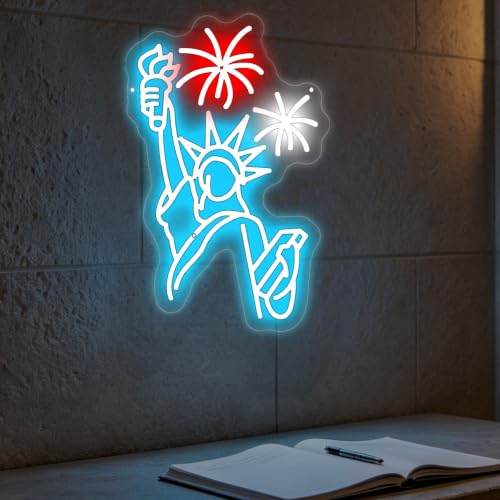 Statue Of Liberty Neon Sign Patriotic Holiday Wall Decor-10.9" x 16.9" - color: Statue of Liberty