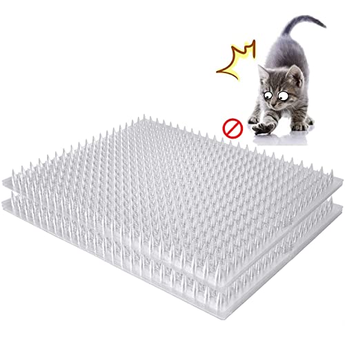 14 Pack Cat Deterrent Outdoor/Indoor Scat Mat, Pet Deterrent Training Mats, Keep Cats/Dogs Away Plastic Mats with Spikes, 23 Sq.ft, 16 x 13 Inches - size: 14 Mats
