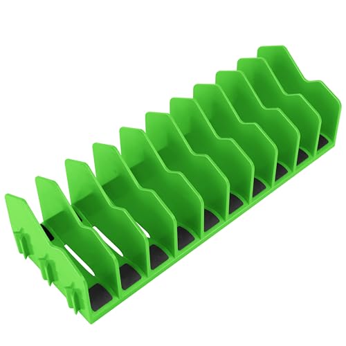 HURRICANE Plier Organizer Rack, 10-Slot Pliers Rack with Non-Slip Rubber Base, Tool Organizer, Tool Drawer Toolbox Storage, Green, Extendable Design, Fit 3” H, 1 Pack - color: green