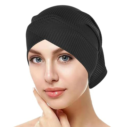 PURFUN 3 Pcs Muslim Inner Hijab Caps Women Solid Color Under Hijab Caps Stretchy Breathable Full Cover Undercap Tube Bonnet - color: Black+white+beige