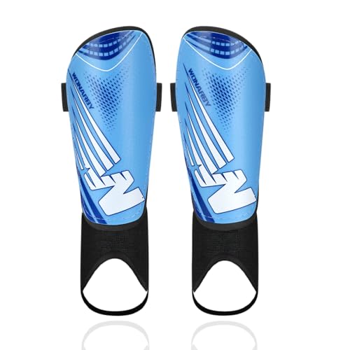 Shin Guards Soccer Youth Kids - Shin Guard for Toddler Boys Girls Teenagers 2-18 Years Old with Ankle Sleeves Protection - Football Shin Pads Equipment with Adjustable Strap - color: Blue, size: Small
