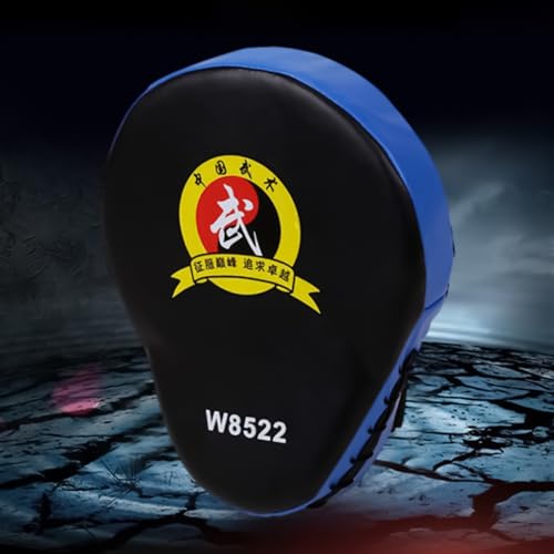 Boxing Punch Mitts, PU Boxing Pads Curved Focus Mitts, Adjustable Punching Hand Pads for Martial Arts Karate MMA Muay Thai - color: Blue