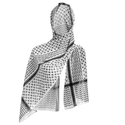 ODIZLI Keffiyeh 스카프 롱 시폰 프린트 팔레스타인 케피예 스카프 히잡 무슬림 여성용 숄 - color: 블랙 Keffiyeh 프린트