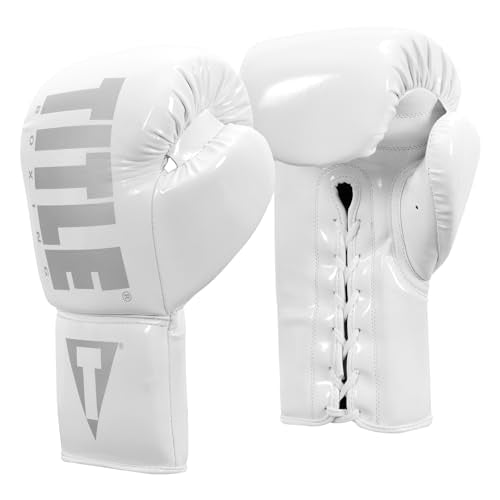 TITLE Boxing Inferno Intensity Lace Training Gloves - MMA, Kickboxing, Punching Bag, Sparring - 14, 16, 18oz - color: White, size: 16 oz