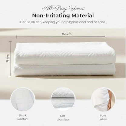 Pre-Teen Two-Piece Ihram Towel Set for Hajj and Umrah – A Pure White, Lightweight, and Travel-Friendly Children's Ihram - Breathable, Quick-Dry Microfiber Muslim Pilgrimage Wear for Boys Aged 7–11 - color: Pre_teen Ihram Set