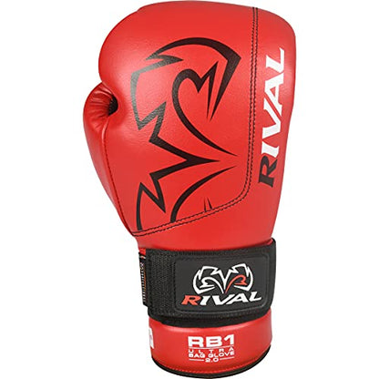 RIVAL Boxing RB1 2.0 Ultra Bag Gloves, Hook and Loop Closure, Super-Resistant Microfiber, High-Density Foam, Breathable Mesh Palm - color: Red, size: Small