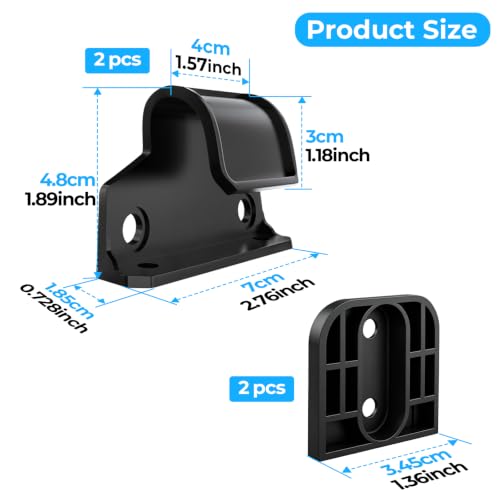 Retractable or Extensions Baby Gate Replacement Parts, 55" W x 33" H,Black | Replacement Parts for Retractable Baby Gates Measuring 55" W x 33" H. Including 2 x Latches + 2 x Brackets + 1 Set of Screws