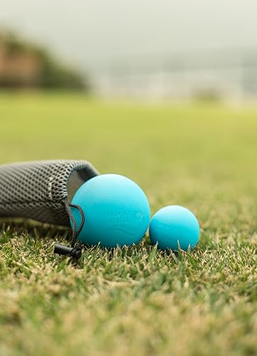 Dual-Sized Massage Ball Set – Premium Lacrosse Ball for Myofascial Release, Yoga Therapy & Trigger Point Massage Ball for Muscle Knots and Deep Tissue Pressure – Light Blue
