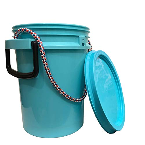 iSMART 5 Gallon Bucket with Rope Handle, Two Sides Handle, 2 Color to Choose (Blue, 1 Pack) - color: Blue