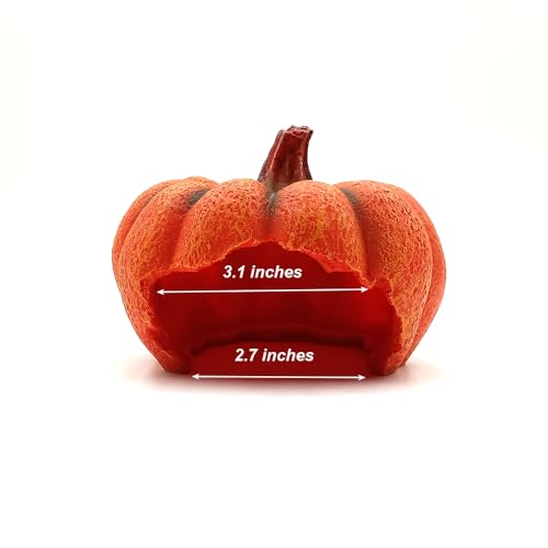Shelltech Reptile Hideout Resin Aquarium Decoration Pumpkin House for Small Fish,Shrimps,Frogs,Gecko, Spider (Mini Pumpkin)